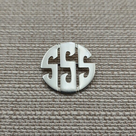 Sterling Silver SSS Initials Name Pin Brooch A5923 - Picture 1 of 5